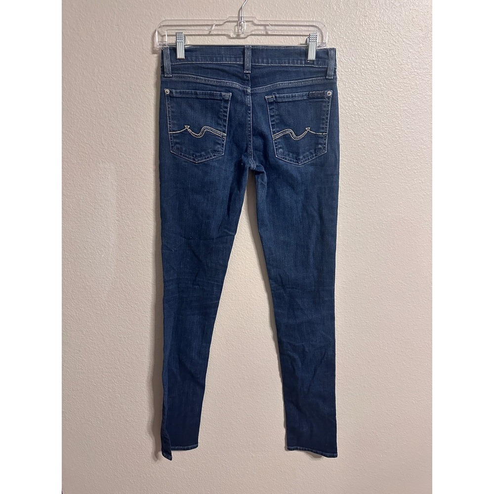 7 For All Mankind Womens Jeans Embellished Dark‎ Wash Denim